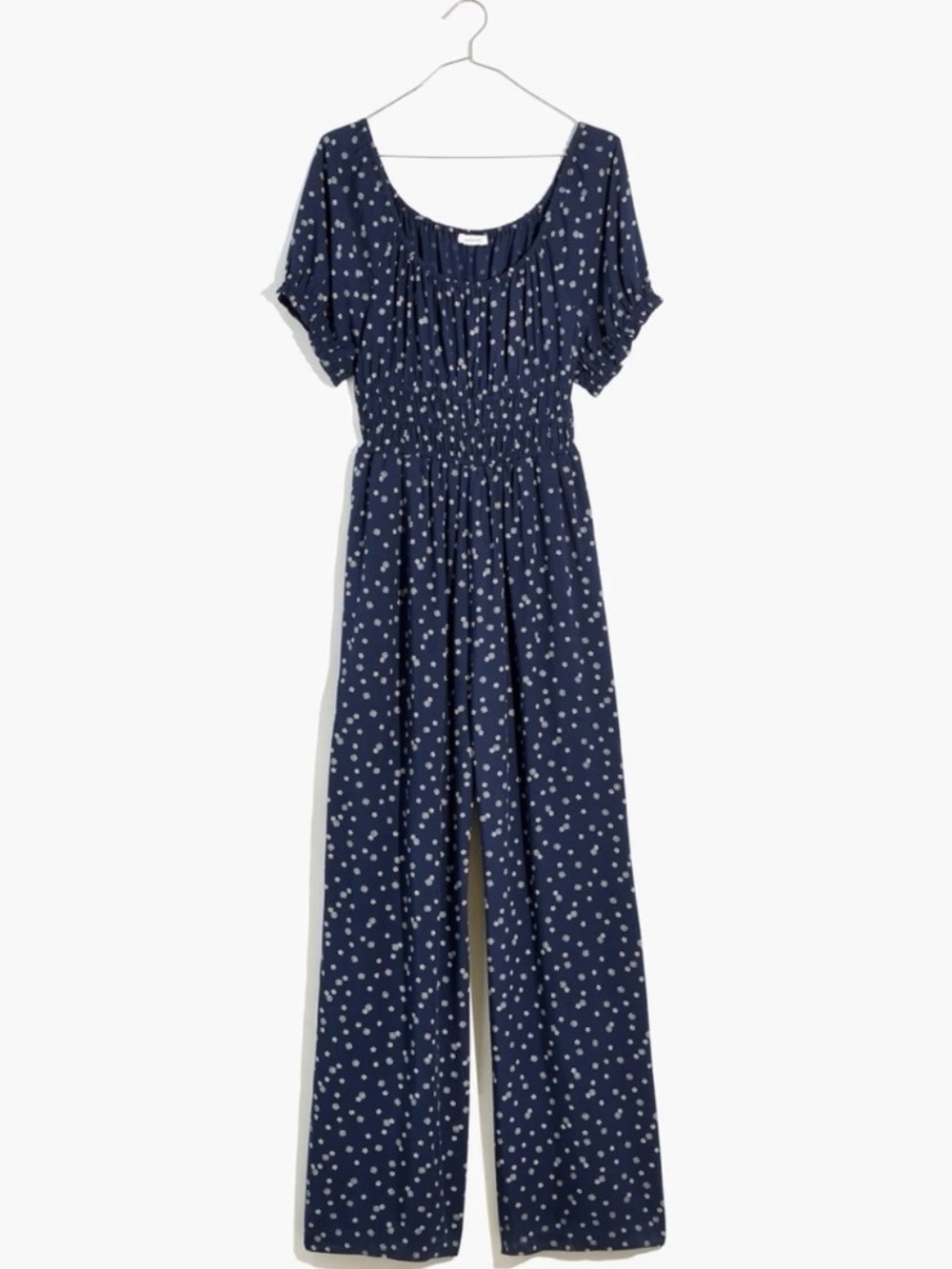 Madewell Wide Leg Sophia Jumpsuit in Bandana Flower Twilight Navy Size XS Preppy